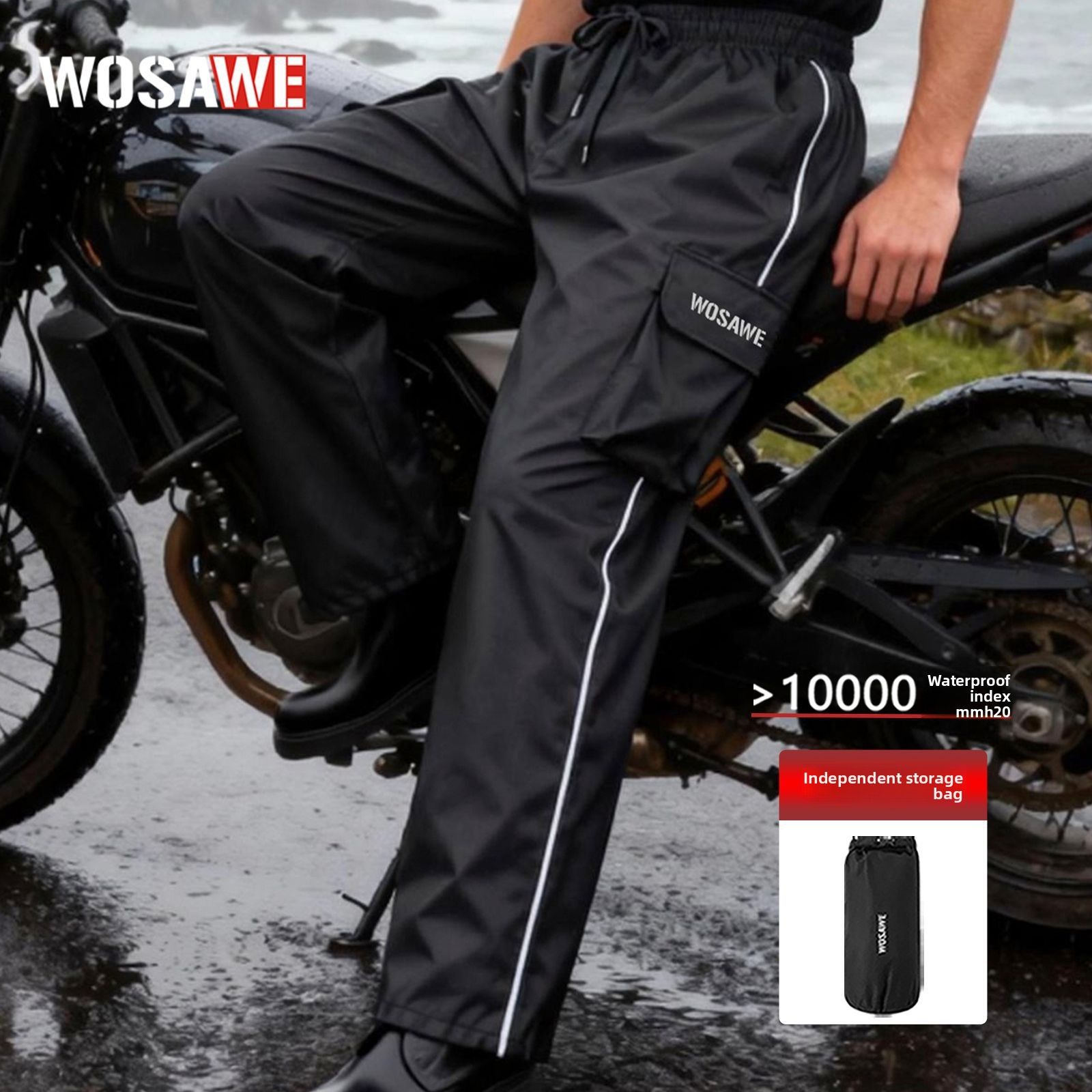 WOSAWE Motorcycle Rain Pants R - Motorcycle Gear Pants review and price