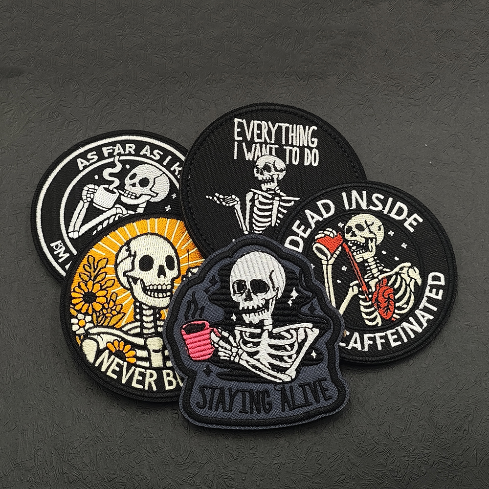 Humorous Skeleton Embroidered  - Motorcycle Gear Quotes review and price