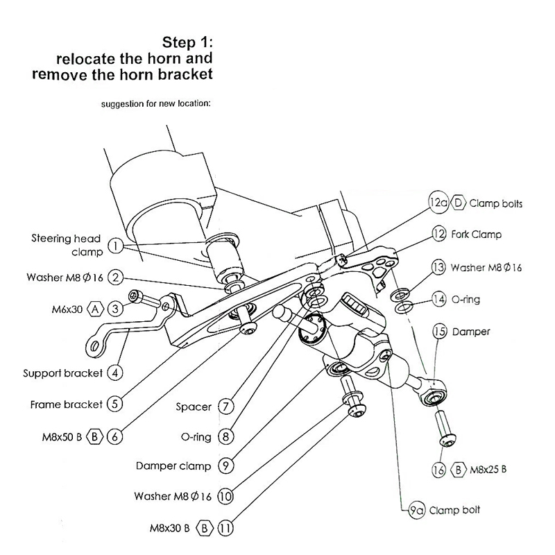 Steering Damper Bracket For YA - Motorcycle Gear Airbag review and price
